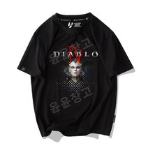 디아블로4 반팔 티셔츠 캐주얼 반소매 남녀 공용