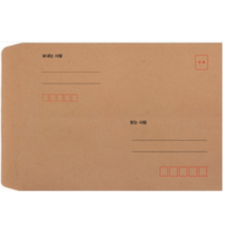 봉투를만드는사람들 우편 각대봉투 크라프트 두줄 5절 100p, A4, 5개