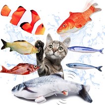 고양이장난감 물고기 인형 캣닢 생선 쿠션 고양이 사냥놀이 캣잎 고등어 장난감 캣닙 선물, 1-01. 흰동가리