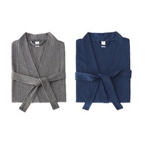 모던리빙 1+1 여름 와플 샤워가운 2장, 그레이XL+딥블루XL