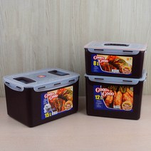 핸디 김치통 절임통 물김치통 김치 냉장고 8L 12L 15L 업소용 가정용 장아찌 통 용기 대형 반찬통 플라스틱 김장통 밀폐 발효 대용량 누름 보관 사각