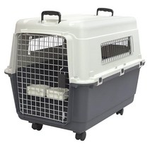 SPORT PET Plastic Kennels Wire Door Travel Dog Crate Collapsible Kennel, 31.5