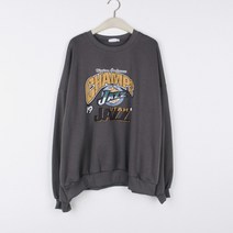 퍼니걸스 3621 기모 나염 레터링 프린팅 박시핏 맨투맨 티셔츠