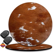 아마존 자동차 인테리어 4피스 세트 콤보 2개의 코스터 귀여운 후크 고무 미끄럼 방지 완벽한 흡수력 컵받침. 숙녀와 남성용 액세서리에 적합 (소가죽 레오파드 브라운 소), Htt-1-hcup 018