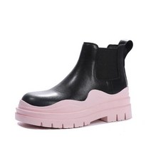 여자장화 레인부츠 첼시 부츠 청키 힐 레이디 블랙 여성용 패션