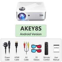 aun akey8 최신 led 프로젝터 4k 1080p 비디오 프로젝터 android 9 홈 시어터 미니 tv 빔 프로젝터 모바일 홈 시어터, 협력사, akey8s