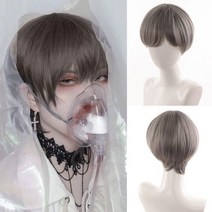 울프컷 장발 패션 남성 웨이브 선물 생머리 노인 중년 탈모 할아버지 숏머리, 아시안, 옵션 P18/22