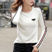 데일로엔 로얄 패치 암스트라이프 여성 긴팔 티셔츠