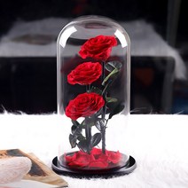 상패 왕꽃다발 로즈 거대한 장미 유리 커버 블루 발렌타인 데이, 자이언트3살인IIIPurpleRose