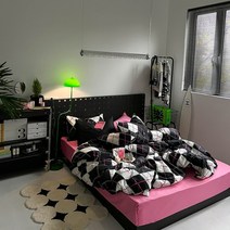 퀸 이불커버 킹 침대이불세트 면 하이틴감성 침구세트