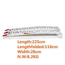 여행트레일러 자전거수레 미니벨로짐받이 애견 오토바이 750Ibs 알루미늄 접이식 로딩 램프 키트 트레일러, 한개옵션0