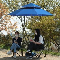 캠핑 낚시 카페 대형 파라솔 세트 물통받침대포함, 어썸파라솔(특대) 블루