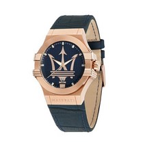 마세라티 Potenza R8851108027 42mm 블루다이얼 가죽시계