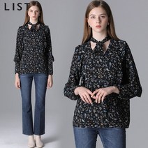 리스트 타이넥 블라우스_TWWBLL82010_BK
