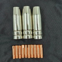 용접팁1.413Pcs CO2 Mig 용접 토치 Aircooled MB 15AK 팁 홀더 가스 노즐 0.8mm 쉴드 슈라우드 키트, 05 0.6mm