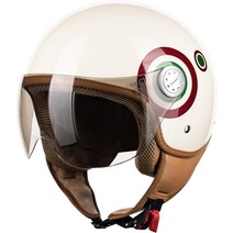 월드몰/ ILM 3/4 오픈 페이스 오토바이 헬멧 여성용 남 레트로 모페드 스쿠터 크루저 Casco 빈티지 하프 DOT ECE 모델 B-100E, Large, 크림 화이트