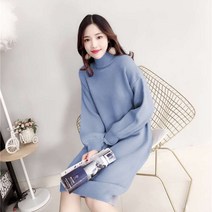 위위브렌 여성 롱 니트 고급 빅사이즈 겨울 원피스