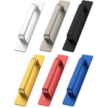 HP-115 판 접착식 무타공 중문 현관 미닫이문 손잡이, 실버
