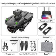 KBDFA새로운 S11 HD 더블 카메라 드론 4 방향 장애물 회피 GPS FPV WIFI 전문 RC 접이식 콥터 완구, 08 Black-6K-OF-GPS-2B