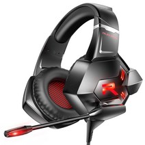 RUNMUS 게임용 헤드셋 PS4 헤드셋 7.1 서라운드 사운드 게임용 헤드폰