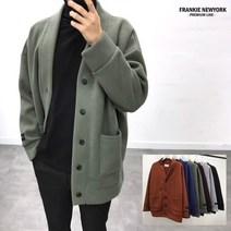 프랭키뉴욕 프랭키뉴욕 남자 울 가디건 포켓 오버핏 루즈핏 고퀄리티_IS9FCA09