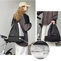 수영 헬스 스포츠 스트링 백팩 신발수납 가방 블랙