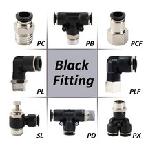 퀵커플러 블랙 에어 호스 피팅 1/8 1/4 3/8 1/2 4mm/6mm/8mm/10mm PC PCF PL 튜브 커넥터 공압 퀵 커플 링 파이프, [07] 6-03 (6mm-3l8), [04] SL, 07 6-03 (6mm-3l8)_04 SL