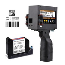 휴대용포토프린터 미니프린터 스마트폰사진인화기 4.3 인치 led 터치 스크린 핸드 헬드 프린터 휴대용 잉크젯 프린터 고화질 잉크젯 코드 프린터 빠른 건조 잉크 카트리지, 검은색