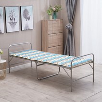 폴딩베드 접이식침대 간이침대 보조 이동식 철제 침대, 80스틸와이어 침대 솜 패드 193x80x45