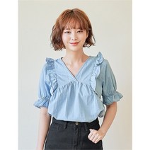 시니아 프릴 블라우스