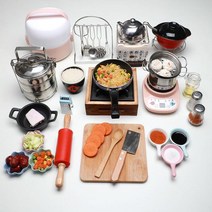 진짜요리하기 리얼 미니어쳐 주방 놀이 소품 미니 요리 만들기, 세트 E