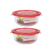뉴오븐글라스 스마트 원형 950ml-2개/오븐용기/밀폐용기/내열유리/전자레인지, 상세페이지 참조