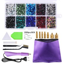 핫픽스DIY hotfix applicator핫픽스 라인 석 세트 반짝이 크리스탈 스톤 의류 장식에 대 한 strass에 철 Rh, 06 DMC-Purple-C_02 US plug