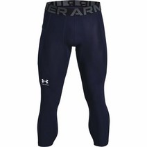 Under Armour 남성 스탠다드 히트기어 3/4 레깅스 블랙 (001)/화이트 XL 톨 4086457985, 4X-Large Tall, Midnight Navy (410)/White
