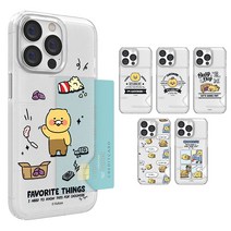 갤럭시 S21 카카오프렌즈 춘식이 카툰그래픽 반투명 슬림 카드 케이스 하드 1장수납