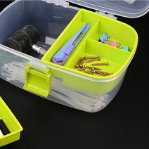 휴대용 3단 다용도 투명 멀티 공구함 멀티공구함 투명공구함 다용도수납함 공구함 소품수납함, 대