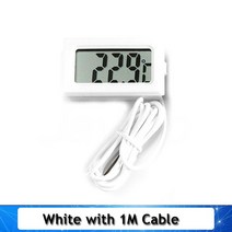 풍량계 풍속계 차압계 풍속 풍향 미니 디지털 LCD 실내 편리한 온도 센서 습도 측정기 온도계 습도계 게이지, White with 1M Cable