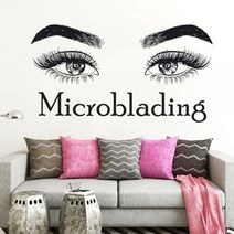 화장품냉장고 차량용 소형 예쁜 미니 냉장고 속눈썹 메이크업 견적 Microblading 벽 데칼 스티커 뷰티 살롱 장식 화장품 마스카라 비닐 눈썹 D338, 26 State Gray_78X42 cm