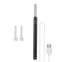 내시경귀이개 5.5mm HD 비전 귀 내시경 3 In 1 USB 검이경 귀지 청소 검사 카메라 도구 비주얼 스쿱 휴대용 피킹, 02 Black, 한개옵션1