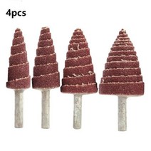 1/4pcs 80# Tapered Cone Grinding Head Sandpaper Flap Wheels 6MM Shank Woodworking Parts Polishing Sa, 03 4pcs