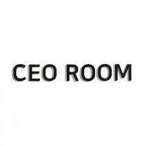 CEO ROOM 대표 사장실 표지판 표시 문구, 검정색