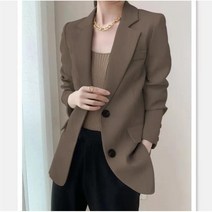 Momolatti 여성 두 버클 베이직 싱글 캐주얼 자켓