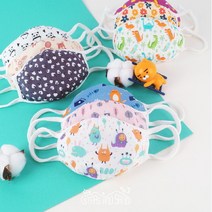 별과모래 봄가을 유아동/키즈 면 캐릭터 입체마스크, 봄가을용 마스크 영아용:14.핑크래빗