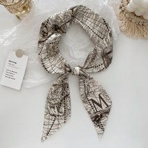DFMEI.실크 스카프.Silk scarf. 26개의 레터링 스카프 헤어밴드 울트라 뷰티풀 포인트 넥밴드백 하늘띠녀