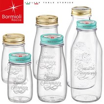 보르미올리 빈티지 우유병 유리병, 1개, 1000ml(골드뚜껑)