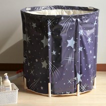 아기스탠딩욕조 신생아목욕대야 건식사우나 접이식반신욕 이동식 1인욕조 월풀스파, 접이식 1인 욕조ㅡ(밤하늘)