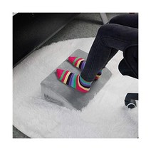 책상 밑용 발판 미끄럼 방지 마사지 마이크로 비즈 베이스 단단한 폼 하프 실린더 인체 공학적 풋스툴 홈 오피스 비행기 여행용 티어드롭 블랙 USA 미국, Gray