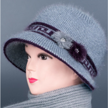 제이유 중년 여성 니트벙거지 모자