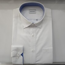 예작 예작 22F/W 화이트 면혼방/배색 스냅단추 비침없는 일반핏 긴팔셔츠 YJ2FBR100