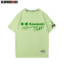 가와사키 티셔츠 반팔 작업복 동호회 작업복 여름 티 배달 오토바이 힙한, AX